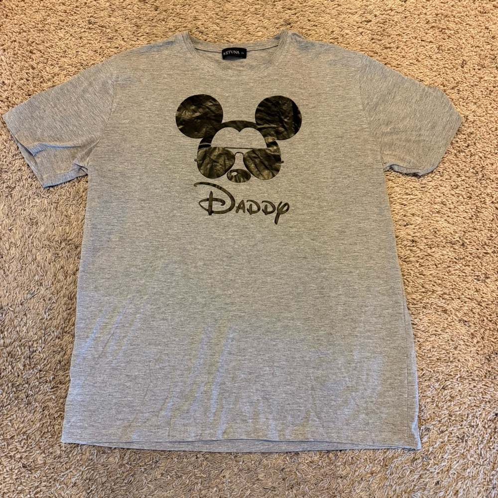 Daddy Disney Trip T-Shirt Adult XL Gray Mickey Mouse Sunglasses